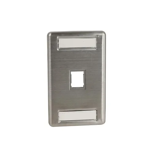 Ortronics 403SHDJ11 1-Port HDJ, 1-Gang Faceplate with Label Field, Stainless Steel