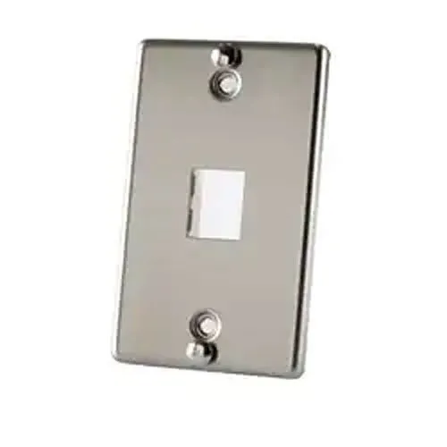 Ortronics 403STJ1WP TracJack Wall Phone Plate with Mounting Studs,Stainless Steel