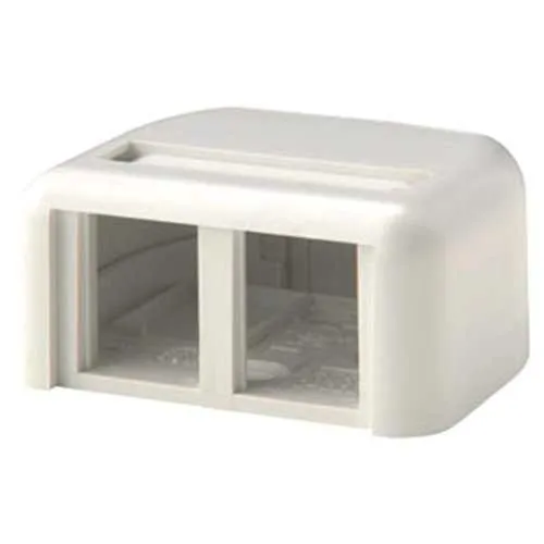 Ortronics 404TJ2 Tracjack Plastic Surface Mount Box for Tracjacks Single Sided, with Cover, Fog White