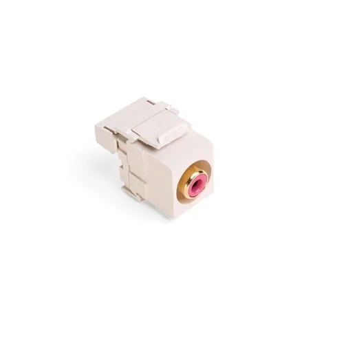 Leviton 40735-RRT RCA 110-Termination QuickPort Connector, Red Barrel, Light Almond