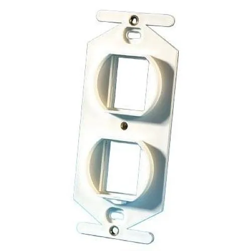 Ortronics 40800017-88 TracJack 106-Type Plastic Duplex Frame, 2-Port, White