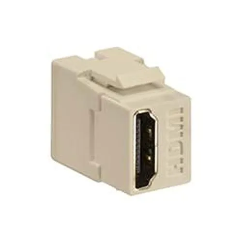 Leviton 40834-I HDMI Feedthrough QuickPort Connector, White Housing
