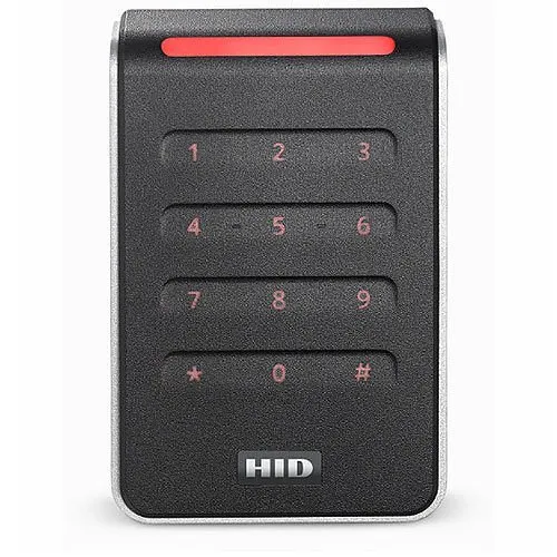 HID 40KHNKS-03-0005B9 40K HID Signo Wallswitch Keypad Reader, Pigtail, Custom Profile, Black with Silver Trim
