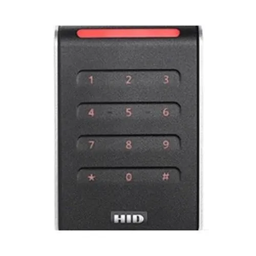 HID 40KNKS-T2-008965 Signo 40K Keypad Reader, Priority Smart Profile, Pigtale, Black with Silver Trim