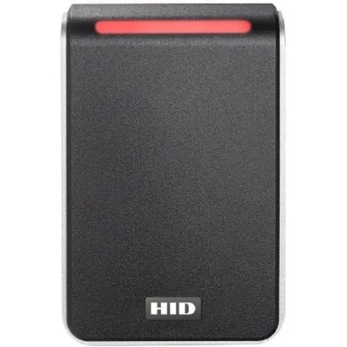 HID 40NKS-02-000278 Signo 40 Pigtail Smartcard Reader with Smart Profile, Wiegand, Red LED, Buzzer, Black with Silver Trim