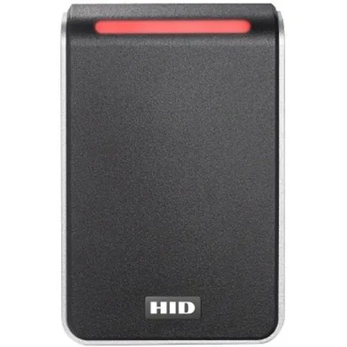 HID 40TKS-01-000000-HD01 HID 40TKS1 Signo 40 Wall Mount Reader, Terminal Strip Connection, HID Logo, Black with Silver Trim