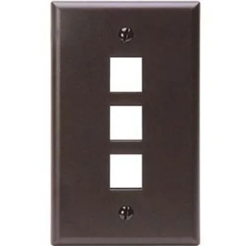 Leviton 41080-3BP Quickport Socket Faceplate, 3-Pack
