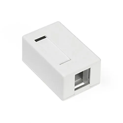 Leviton 41089-1WP Surface-Mount QuickPort Box, Plenum Rated, 1-Port, White
