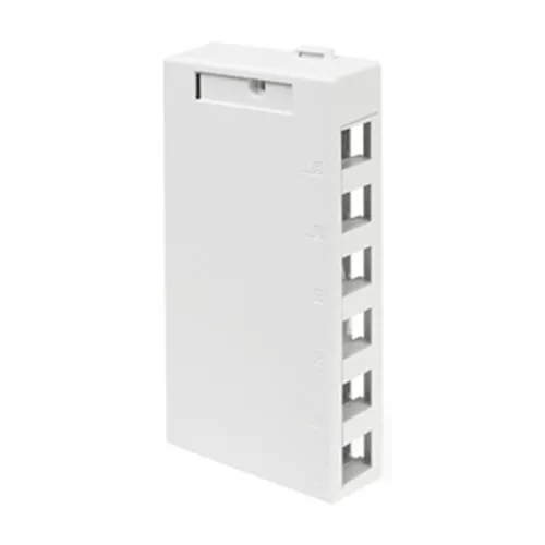 Leviton 41089-6WP Surface-Mount QuickPort Box, 6-Port, White