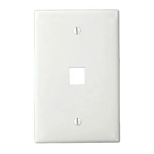 Leviton 41091-1WN Midsize Single-Gang QuickPort Wall Plate, 1-Port, White