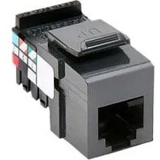 Leviton 41106-RG6 Voice Grade QuickPort Connector, 6P6C, Grey