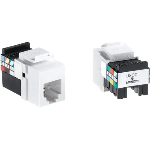 Leviton 41108-RW8 Voice Grade QuickPort Connector, 8P8C, White
