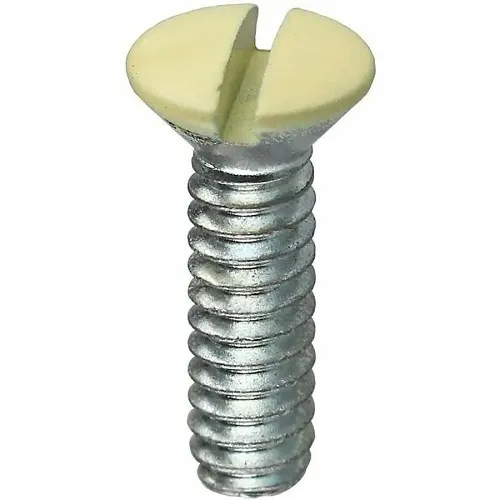 Dottie 413ALD Screw, #6-32 5/16" Almond Slotted Oval Head Wall Plate Screw