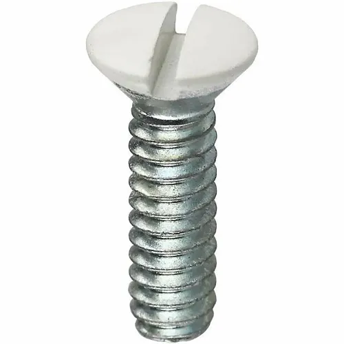 Dottie 413WHT Screw, #6-32 5/16" White Slotted Oval Head Wall Plate Screw