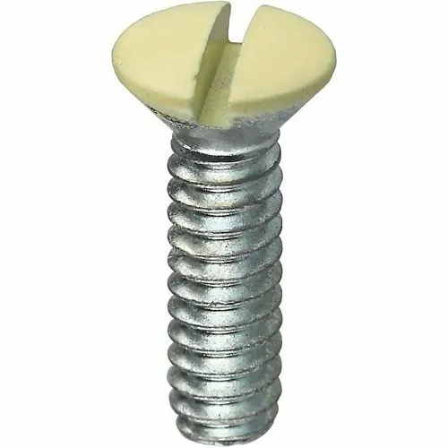 Dottie 414ALD Screw, #6-32 1/2" Almond Slotted Oval Head Wall Plate Screw