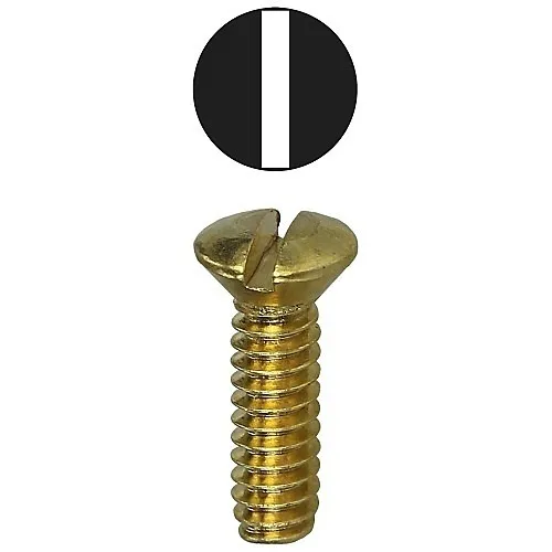 Dottie 414BRS Screw, #6-32 1/2" Brass Slotted Oval Head Wall Plate Screw