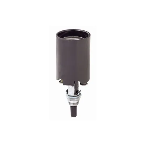 Leviton 4155 Medium-Base Phenolic Candle Socket Lampholder with Turn Knob Black