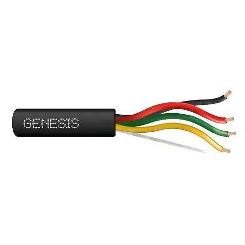 Genesis 41575008 18/4 Stranded Unshielded Fire Alarm Cable, Direct Burial, FPL, CL3, 500' (152.4 m) Reel, Black