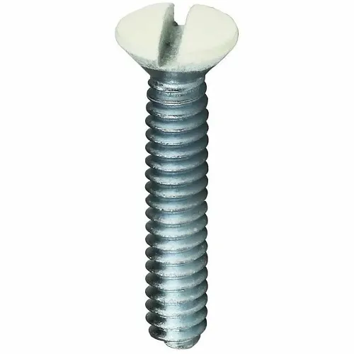 Dottie 415IV Screw, #6-32 3/4" Ivory Slotted Oval Head Wall Plate Screw