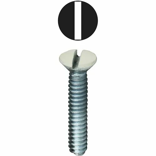 Dottie 415WHT White Wall Plate Screw, 6-32 x 3/4", Box of 50
