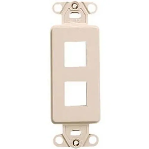 Leviton 41642-00I 2-Port Decora Style Faceplate Insert, White