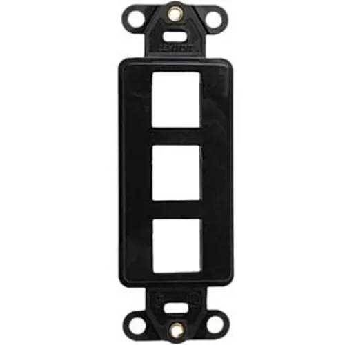 Leviton 41643-00E 3-Port Decora Style Faceplate Insert, Black