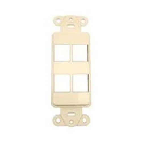 Leviton 41644-00A 4-Quick Port Decora Wall Plate Insert