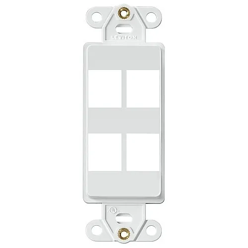 Leviton 41644-AW 4-Port Antimicrobial Decora Insert, White