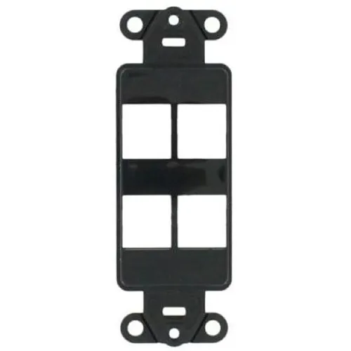 Leviton 41644-E QuickPort Decora Insert, 4-Port, Black