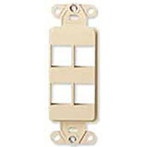 Leviton 41644-W QuickPort Decora Insert, 4-Ports, White