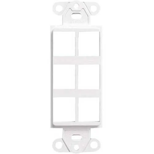 Leviton 41646-W QuickPort Decora Insert, 6-Ports, White