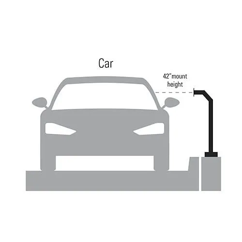 Pedestal Pro 42-9C-ALUM-BLK 42" Aluminum Architectural Pedestal, Black Powder Coated, 12" Neck Reach