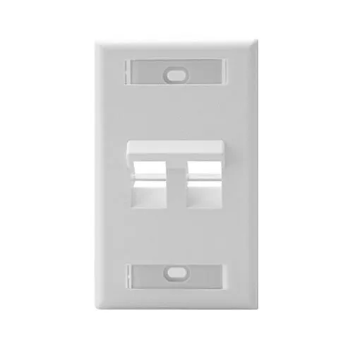 Leviton 42081-2WS Angled Single-Gang QuickPort Wall Plate with ID Windows