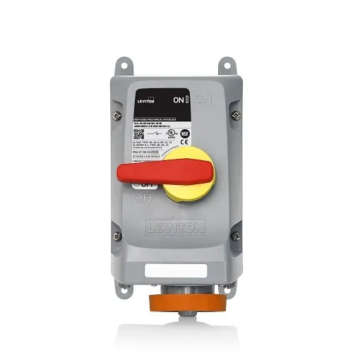 Leviton 420MI12WLEV Mechanical Interlock, 20A, Orange