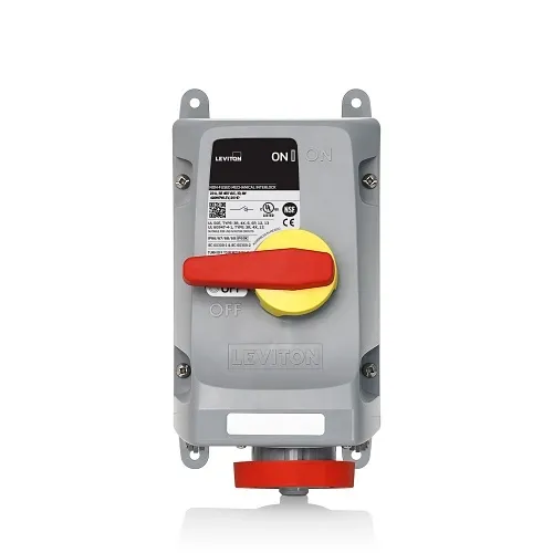 Leviton 420MI7WLEV Mechanical Interlock, 20A, Red