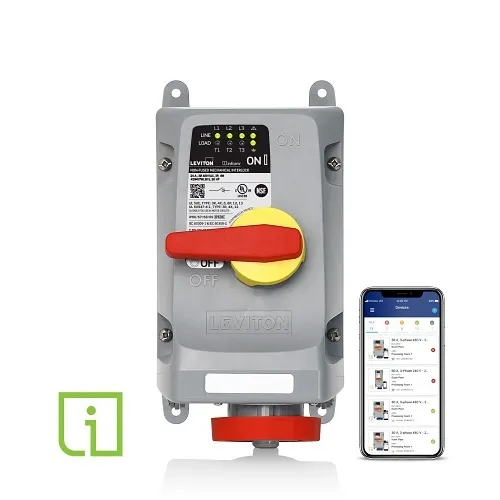 Leviton 420MI7WLEVS Mechanical Interlock, 20A, Red