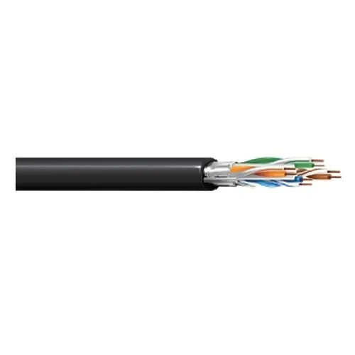 West Penn 4236FBK1000 4/23 CAT6 Network 350Mhz F/UTP CMR Cable, 1000', Black