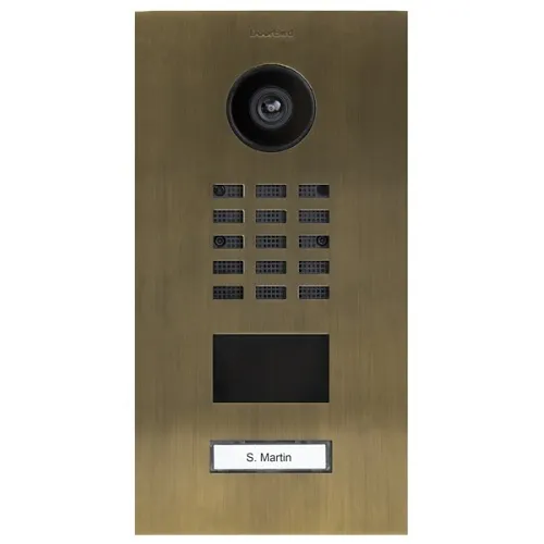 DoorBird 423869790 Intercom System for Single-Family Homes And Businesses with (1) Unit, and (1) Call Button, Real Burnished Brass