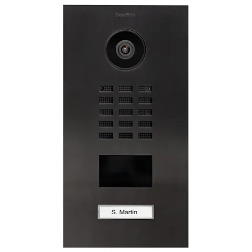 DoorBird 423870086 D2101V IP Video Intercom, 720p, 1-Call Button, Titanium Finish