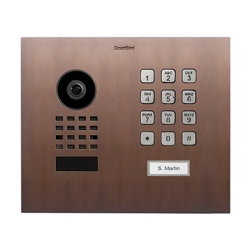 DoorBird 423873889 D1101KH Flush-Mount IP Video Intercom with Keypad, 1080p, 4D Motion Sensor, Architectural Bronze