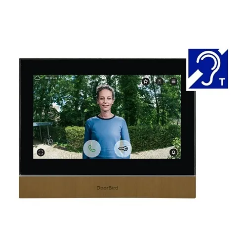 DoorBird 429614349 A1104T IP Video Indoor Station, 7" True IPS Touch Display, Brushed Gold
