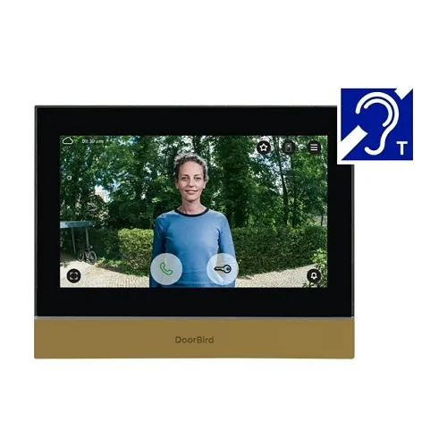 DoorBird 429614356 A1104T IP Video Indoor Station, 7" True IPS Touch Display, Brushed Brass