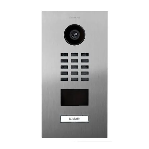 DoorBird 429614820 D2101V IP Video Intercom, 2-Way Audio, Flush Mount, Brushed Stainless Steel V2A