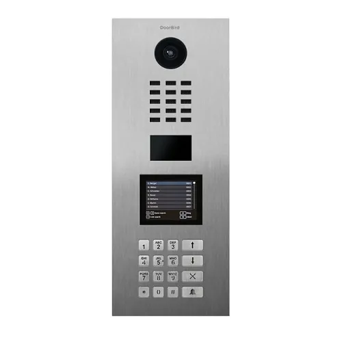 DoorBird 429614998 D21DKV IP Video Intercom with Keypad, Flush Mount, Brushed Stainless Steel V2A