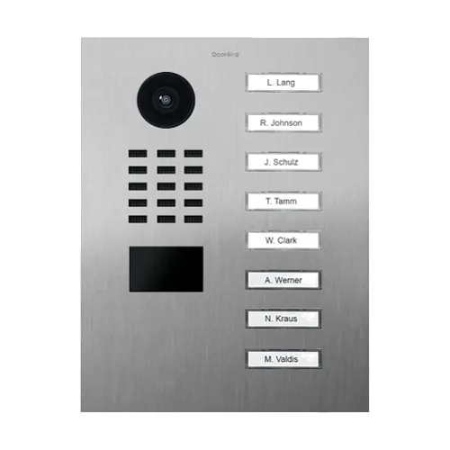 DoorBird 429618439 D2108V IP Video Intercom, 8-Call Button, Flush Mount, Brushed Stainless Steel V4A