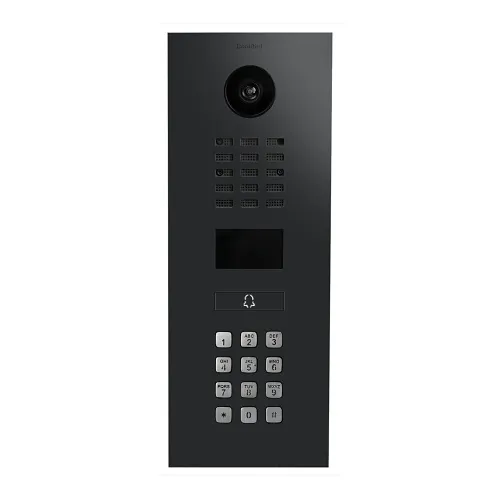 DoorBird 429637775 D2101KV IP Video Intercom, 1-Call Button, Flush Mount, Powder-Coated Graphite Black