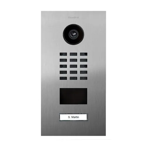 DoorBird 429639397 D2101KV IP Video Intercom, 1-Call Button, Flush Mount, Brushed V4A Stainless Steel