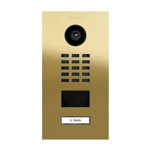 DoorBird 429639601 D2101V IP Video Intercom, Surface Mount, Polished Brass