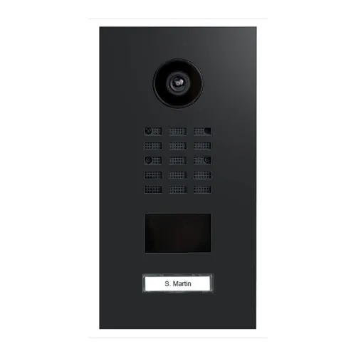 DoorBird 429641017 D2101V IP Video Intercom, 1-Call Button, Flush Mount, Powder-Coated Graphite Black