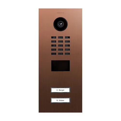 DoorBird 429641079 D2102V IP Video Intercom Station, Flush Mount, Brushed Bronze